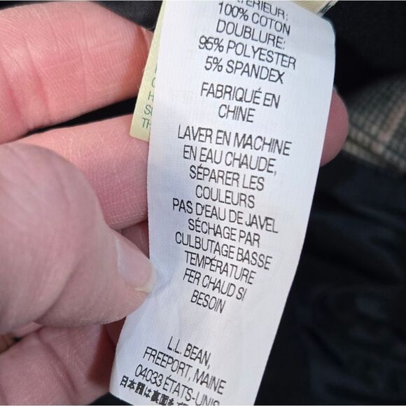 LL Bean Houndstooth Plaid Pants Trouser Pants Classic Fit Stretch Waist Size 12 - Picture 13 of 15